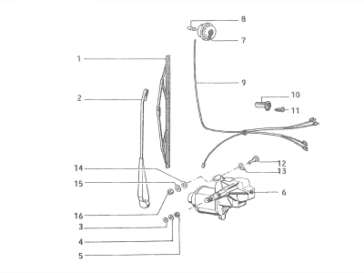 Windscreen wiper - roof lamp